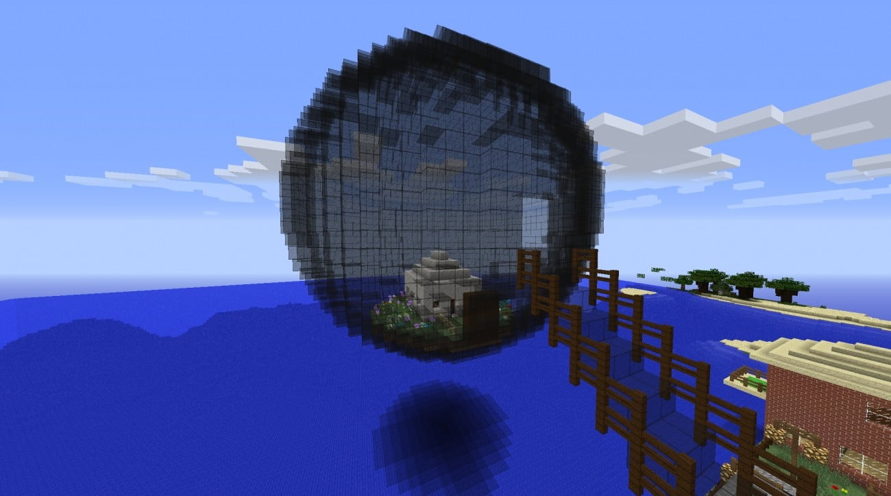 ᐅ Build glass sphere with house in Minecraft - minecraft-bauideen.de