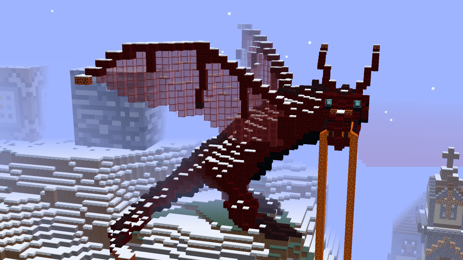 Снежный дракон майнкрафт